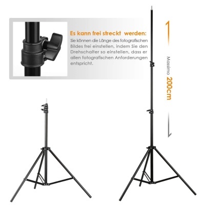 Kit de iluminação de estúdio 2 guardachuvas e lâmpadas - sombrinhas