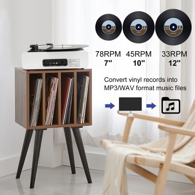 Gira discos portátil com bluetooth RCA e Aux leitor discos vinil