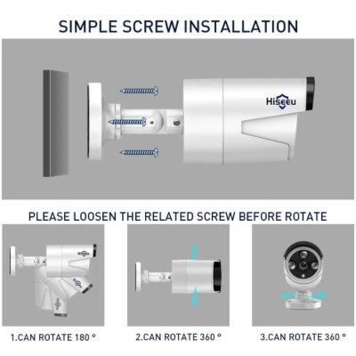 Sistema Wi-FI video vigiIância 3MP kit CCTV Hiseeu 8CH 8 câmaras + NVR app