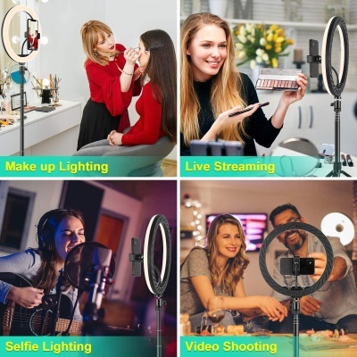 Anel luz 30cm ringlight 12" com tripé regulável 5v USB