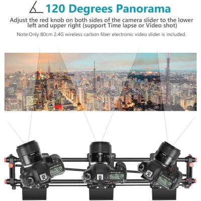 Slider Motorizado 2,4G 80cm Fibra de carbono e alumínio