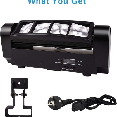 Projetor Luz DMX Disco Dupla Móvel LED RGBW 8x3W