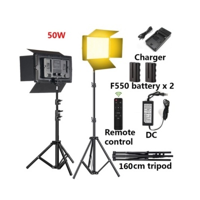 Iluminador 960LEDs bi color + tripé e baterias fotografia e vídeo