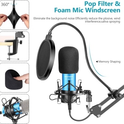 Microfone condensador Neewer 192KHz / 24Bit