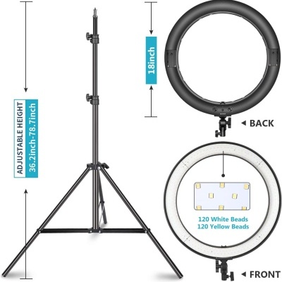 Ringlight 18" ou 21" profissional anel luz bicolor com baterias incluídas