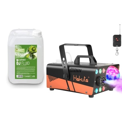 Máquina de fumo com bola de luzes LED RGB, 600W Fog Machine, 2300 CFM