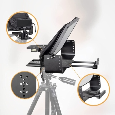 Teleponto 12 polegadas para DSLR ou smartphone vídeo Teleprompter portátil