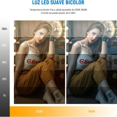 Iluminadores estúdio e exterior 13 polegadas bateria incorporada bicolor