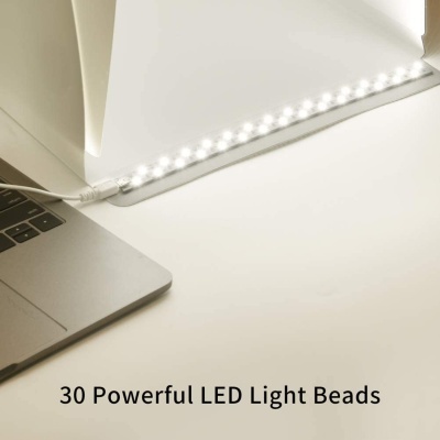 Caixa fotografia produto mini estúdio box 30x30 com iluminação e 4 fundos