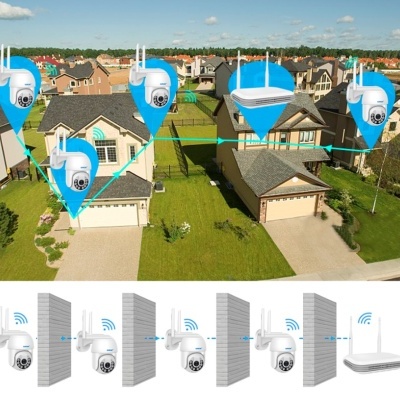 Kit CCTV WiFi videovigilância 8CH 4 câmaras rotativas 3MP