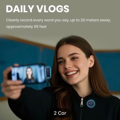 Microfone sem fios lapela para Type-C iPhone iPad Android