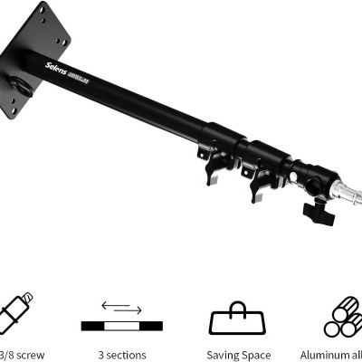 Suportes reguláveis teto/parede para fixação de luzes