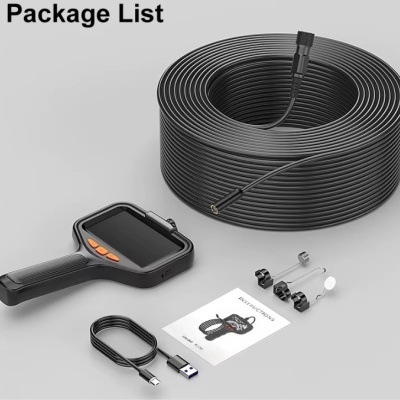 Endoscópio 30 / 50 / 100 metros HD impermeável com bateria 4,3"