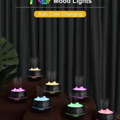 Difusor de óleos essenciais, 500 ml, com 6 óleos e comando incluídos