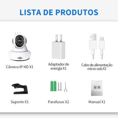 Câmara rotativa 360 full HD 1080p wifi áudio bidirecional e app