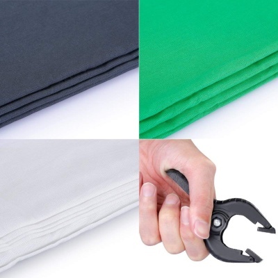 Kit fundos algodão estúdio fotográfico e estrutura fotografia e vídeo