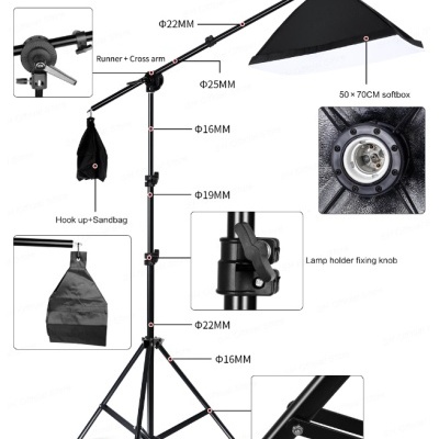 Tripé girafa extensível para luzes de estúdio