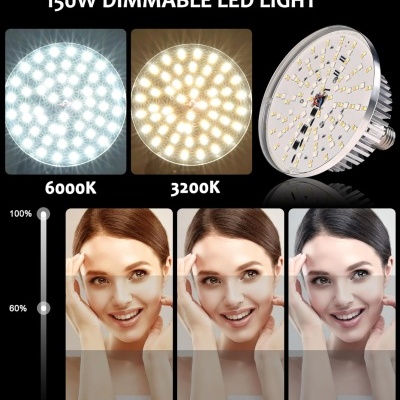 Kit iluminação foto 2 softboxes RGB e bicolor estúdio LED