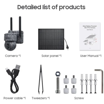 Câmara vigilância solar 4G rotativa exterior camuflada 5MP