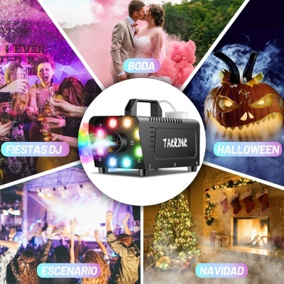 Máquina de Fumo 500W 8 Leds e 13 Cores e 4 Modos com Comando