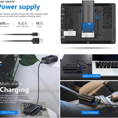 Monitor LED para câmara de filmar 7"