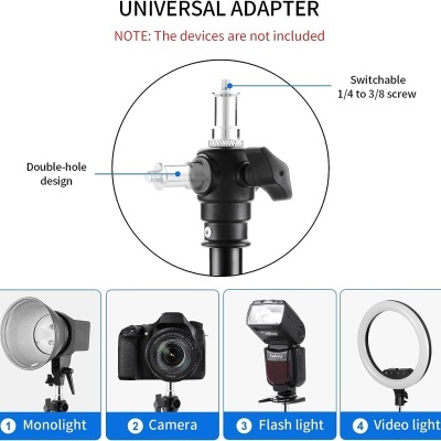 Suportes reguláveis teto/parede para fixação de luzes