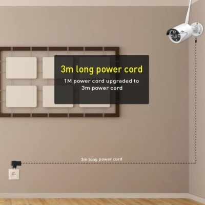 Sistema Wi-FI video vigiIância 3MP kit CCTV Hiseeu 8CH 8 câmaras + NVR app