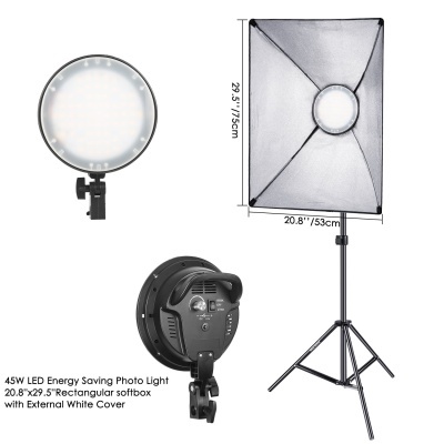 Kit iluminação foto softbox estúdio 45W LED bicolor 2700k 5500k