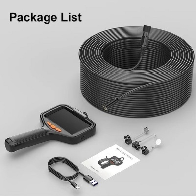 Endoscópio 100 metros dupla lente HD impermeável com bateria