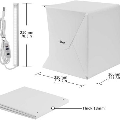 Caixa fotografia produto mini estúdio box 30x30 com iluminação e 4 fundos