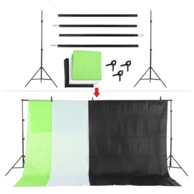 Kit estúdio iluminação foto e vídeo fundos + luzes + estrutura