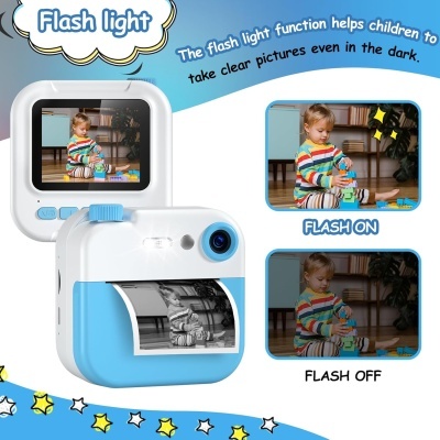 Câmara impressora térmica fotos instantâneas HD cartão 32GB