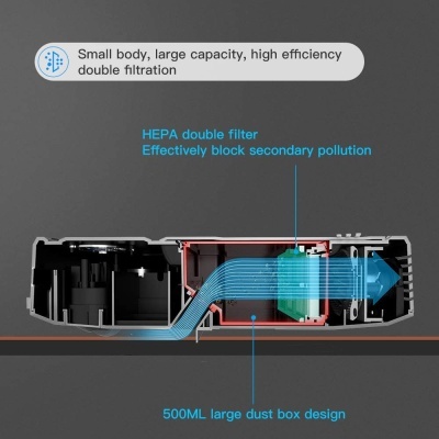 Aspirador robo 1800pa WiFi app 500ml multisuperfícies