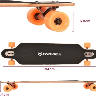 Longboard 23x104cm Skate Rolamentos ABEC-11