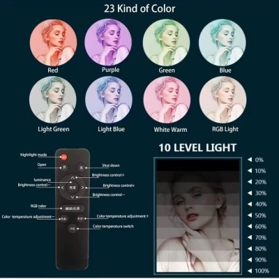 Anel luz RGB ringlight 48cm com tripé e comando 18"