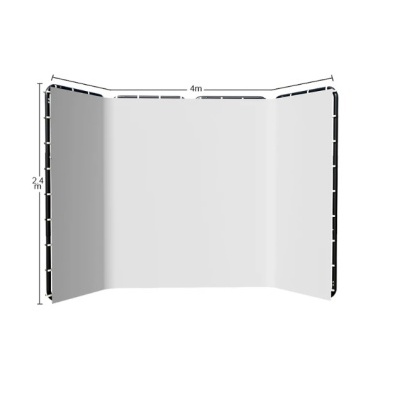 Fundo portátil 2,4x4m com estrutura dobrável - verde, preto, branco