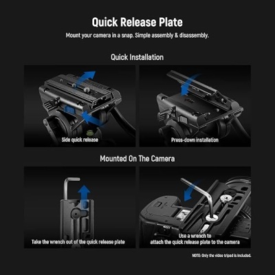 Tripé Pro rotativo 360º 187cm 8kg alumínio resistente -70°/90° e espalhador de nível