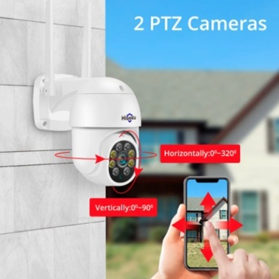 Kit CCTV WiFi videovigilância 8CH 4 câmaras 3MPx 2 rotativas Hiseeu