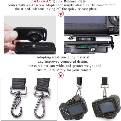 Arnês de alça dupla de ombro para 2 câmaras DSLR