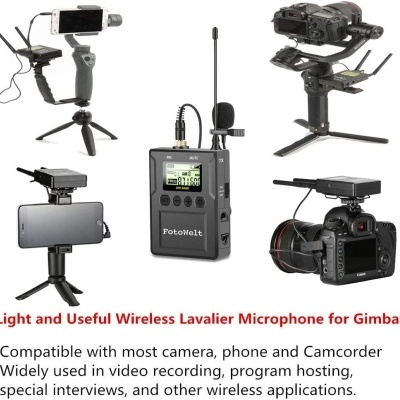 Microfone sem fios 2 emissores 1 receptor UHF