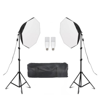 Kit estúdio iluminação fotografia e vídeo softboxes octoganais luz contínua