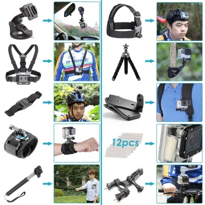 Kit de acessórios 50 em 1 para GoPro câmara desportiva