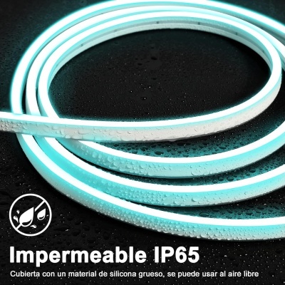 Tira LED efeito neon RGB 5 m 108 LED/metro impermeável comando e APP 540 LED Tira LED efeito neon RGB 5 m 108 LED/metro impermeável comando e APP 540 LED