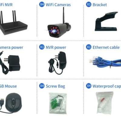 CCTV wifi 4 câmaras kit de vídeo vigilância 1080p