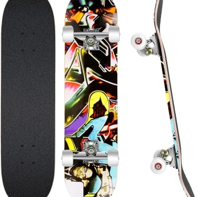 Skateboard 70 x 20 cm, 7 camadas skate rolamentos ABEC-7