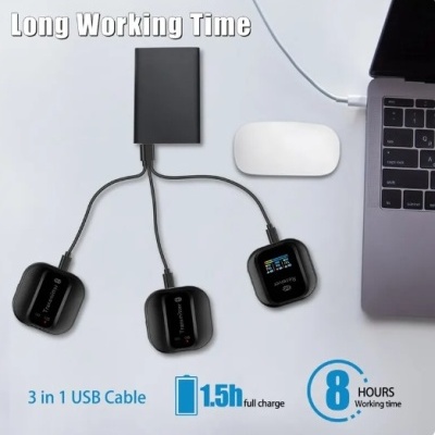 Microfone sem fios lapela 2 emissores e 1 receptor lavalier 2,4GHz Microfone sem fios lapela 2 emissores e 1 receptor lavalier 2,4GHz