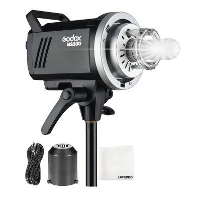 Flash Strobe 300W Godox MS-300 + lâmpada de modelagem