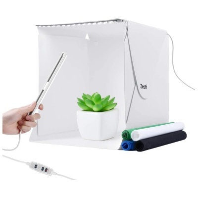 Caixa fotografia produto mini estúdio box 30x30 com iluminação e 4 fundos