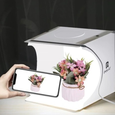 Caixa de luz para fotografia e vídeo box foto produto luz e fundos 20x20  mini estúdio