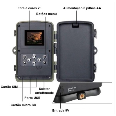 Câmara de caça 2G / 3G com envio MMS/e-mail 16Mp 1080p noturna impermeável Câmara de caça 2G / 3G com envio MMS/e-mail 16Mp 1080p noturna impermeável